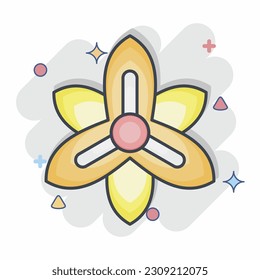 Icon Gladiolus. related to Flowers symbol. comic style. simple design editable. simple illustration