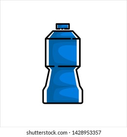 Icon Glass Bottle blue, flat style isolated white background
