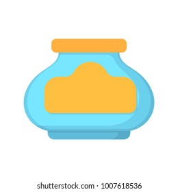 Icon glass bottle with label