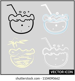icon of a glass for drinks with a straw