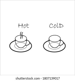 icon for a glass of hot and cold water on a white background. vector illustration