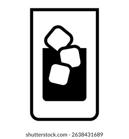 Icon of a glass with ice cubes