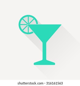 icon of glass with lemon