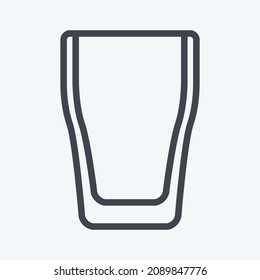 Icon Glass - Line Style - Simple illustration,Editable stroke,Design template vector, Good for prints, posters, advertisements, announcements, info graphics, etc.