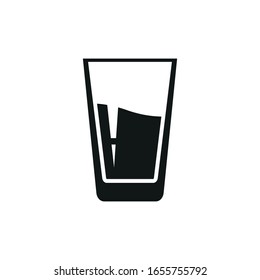 Icon for a glass of liquid. Simple flat vector illustration.
