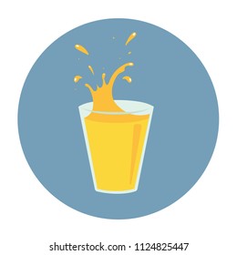 Icon glass of orange juice vector illustration.