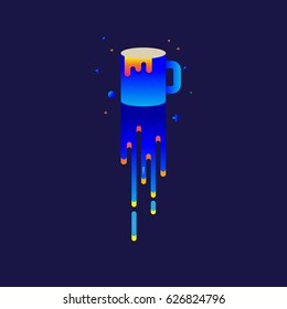 icon glass rainbow Beautiful colorful Light illustration sign symbol  for web, modern design vector on blue background. logo.