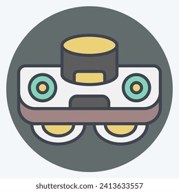 Icon Glass Robot. related to Smart Home symbol. color mate style. simple design editable. simple illustration
