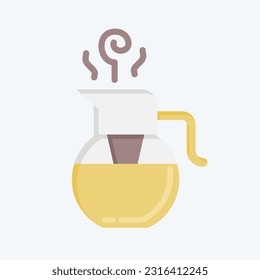 Icon Glass Teaport. related to Tea symbol. flat style. simple design editable. simple illustration. green tea