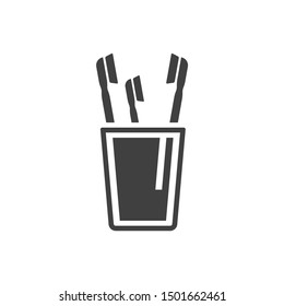 Icon glass for toothbrushes. Vector on a white background.
