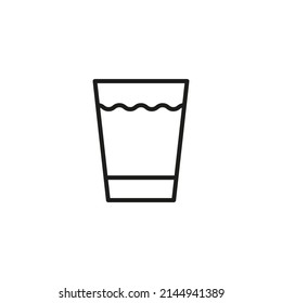 Icon of a glass of water. Linear image. Simple flat vector illustration on a white background.