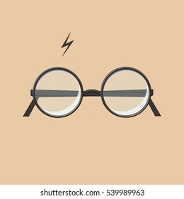 Icon glasses. Glasses in cartoon style.