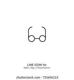 Icon glasses graphic design single icon vector