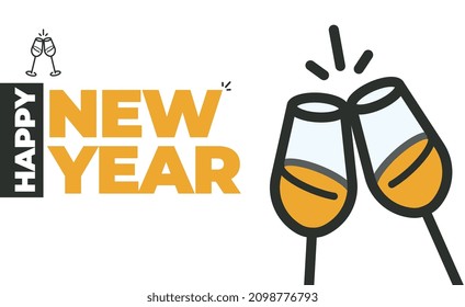Icon of glasses toasting to celebrate new year