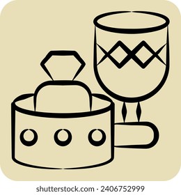Icon Glassware. related to Home Decoration symbol. hand drawn style. simple design editable. simple illustration