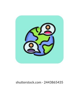 Icon of global communication. Dialogue, network, cooperation. Connection concept. Can be used for topics like social media, internet, globalization