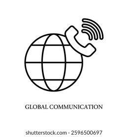 Icon a global communication, isolated against a clean background.