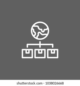 Icon of global data storage. Server, system, information. Connection concept. Can be used for topics like communication, network, technology