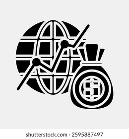 Icon global economic. Economy elements. Icon in glyph style.
