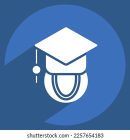 Icon Global Education. related to Education symbol. long shadow style. simple design editable. simple illustration