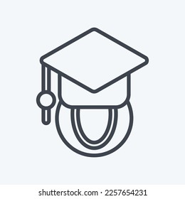 Icon Global Education. related to Education symbol. line style. simple design editable. simple illustration