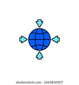 Icon a global integration, isolated against a clean background.