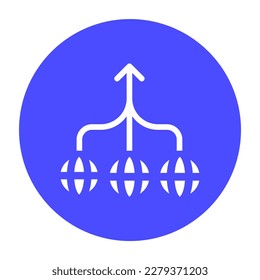icon global link. global network, marketing, SEO and Web. editable file and color