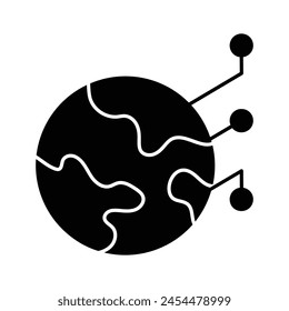 Icono de la red global, diseño digital del Vector terrestre