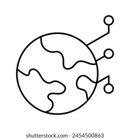 Symbol des globalen Netzwerks, Design der Vektorgrafik der Digitalwelt