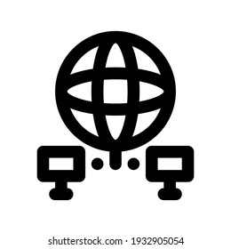 Icon Global Network With Style Outline