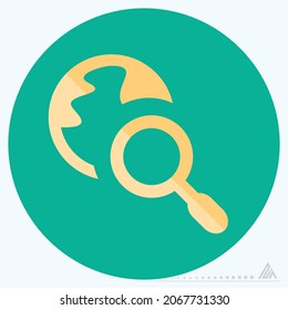 Icon Global Search - Flat Style - Simple illustration, Editable stroke, Design template vector, Good for prints, posters, advertisements, announcements, info graphics, etc.