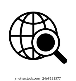 Icon of global search in unique and trendy style, ready to use