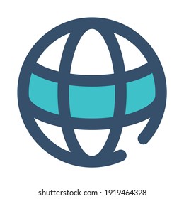 icon global seo using filled line style and blue color