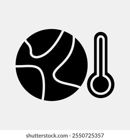 Icono de aumento de la temperatura global. Elementos de calentamiento global. Icono en estilo glifo.