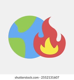 Icon global warming. Global warming elements. Icon in flat style.
