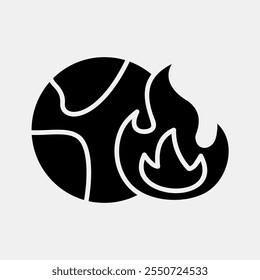 Icon global warming. Global warming elements. Icon in glyph style.