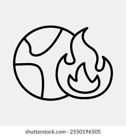 Icon global warming. Global warming elements. Icon in line style.