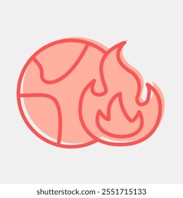 Icon global warming. Global warming elements. Icon in two tone style.