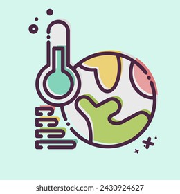 Icon Global Warming. related to Ecology symbol. MBE style. simple design editable. simple illustration