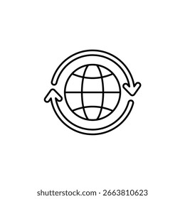 Symbol eine Globalisierung, einzeln auf sauberem Hintergrund.