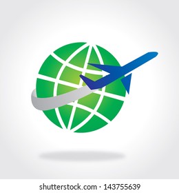 Icon of Globe & Aeroplane,  airplane