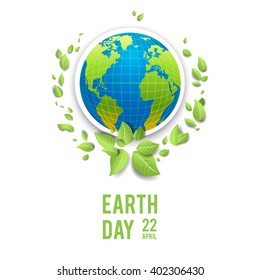 Icon globe for design banner,ticket, leaflet and so on.Template page for Earth day. Holiday card.