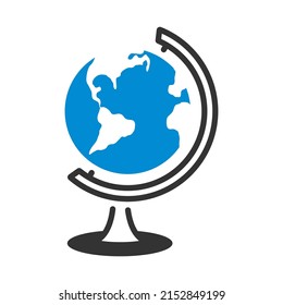 Icon Of Globe. Editable Bold Outline With Color Fill Design. Vector Illustration.