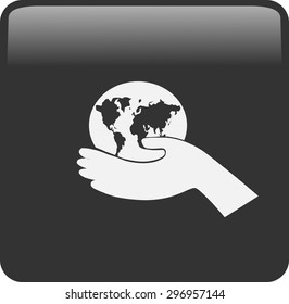 icon of globe in the hand