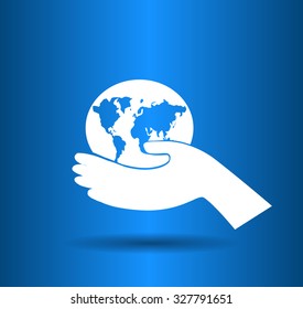 icon of globe in the hand