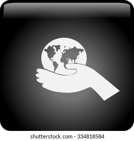 icon of globe in the hand