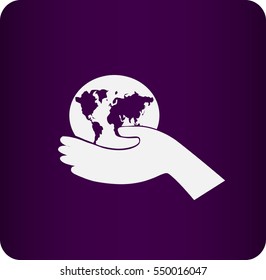 icon of globe in the hand