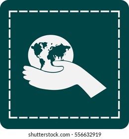 icon of globe in the hand