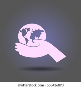 icon of globe in the hand