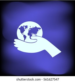 icon of globe in the hand